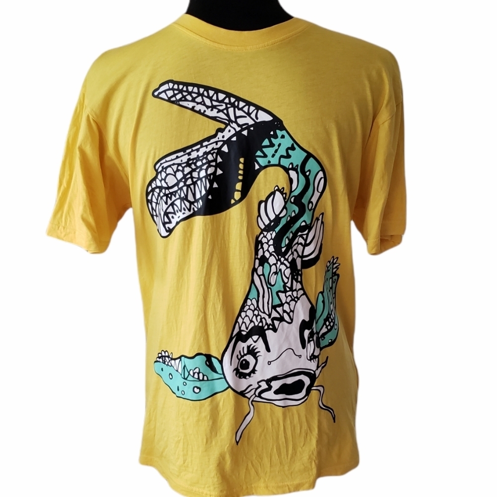 Men's Ikea x Spridd Limited Collab Yellow Koi Graphic Tee Size XS